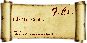 Füle Csaba névjegykártya