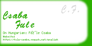 csaba fule business card